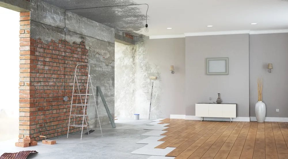 Interior painting and wall preparation during an Abu Dhabi renovation